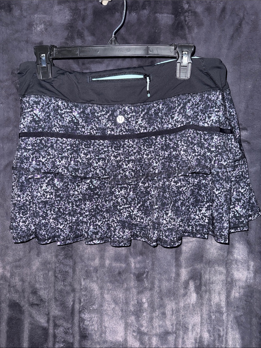 lululemon athletica Black & White Speckled Skater Skirt